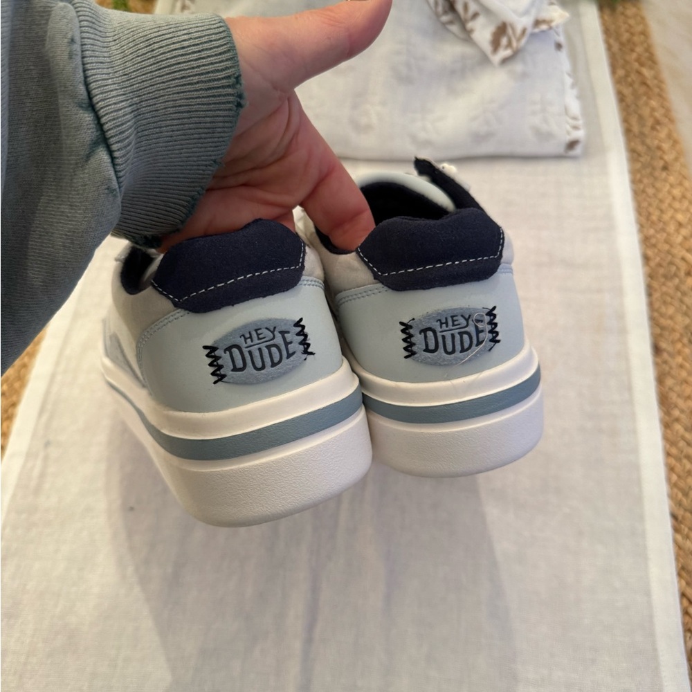 Hey Dude Light Gray and White Women's Sneakers - Picture 4 of 8